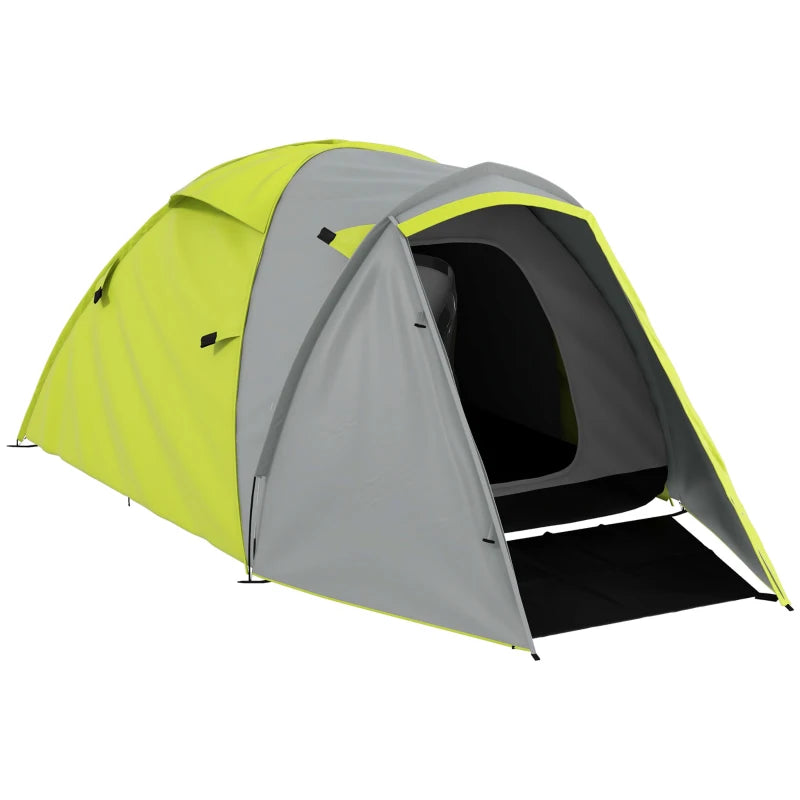 Compact 2-Person Tent with Front Porch – Yellow & Grey