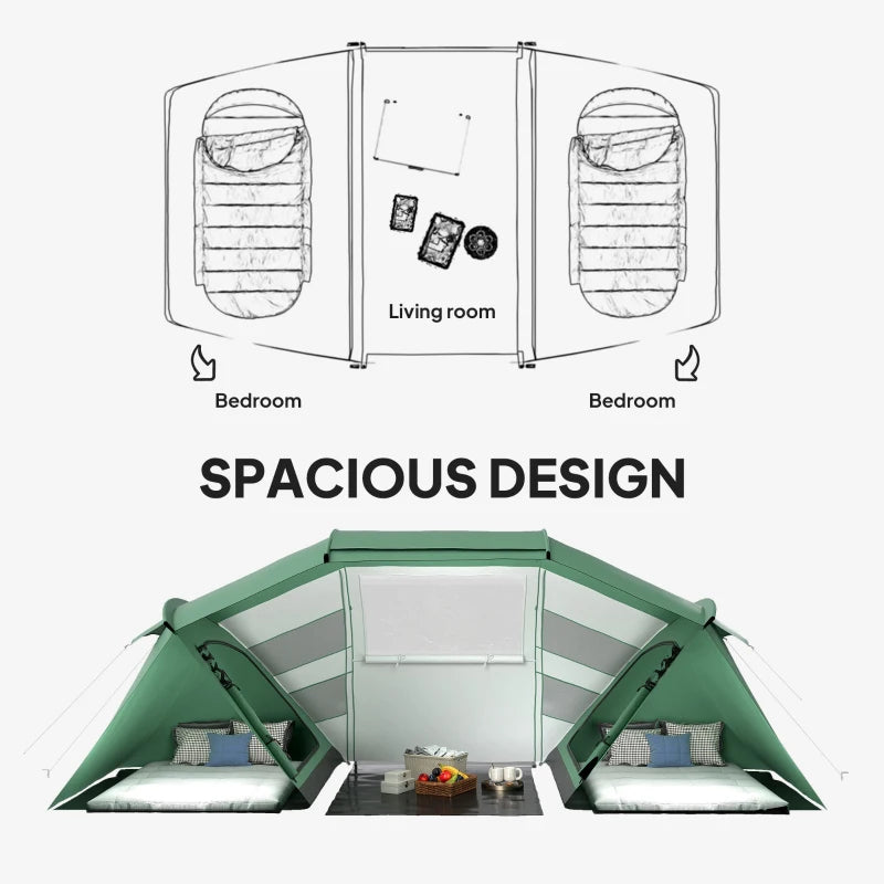 Family Camping Tent – 4–6 Man, UV-Resistant