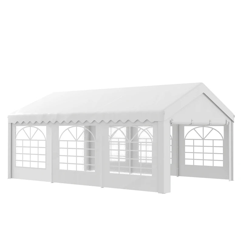 Reliable Garden Gazebo Shelter for Outdoor Events and Celebrations, White 6x4m