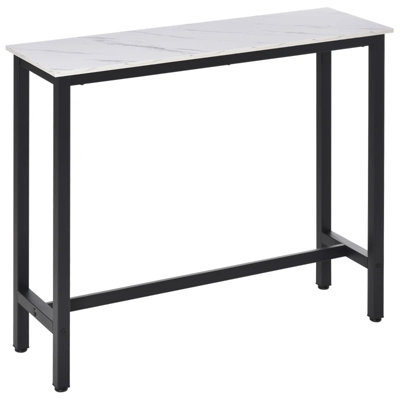 Industrial Rectangular Bar Table, White & Black, Coffee & Dining Table