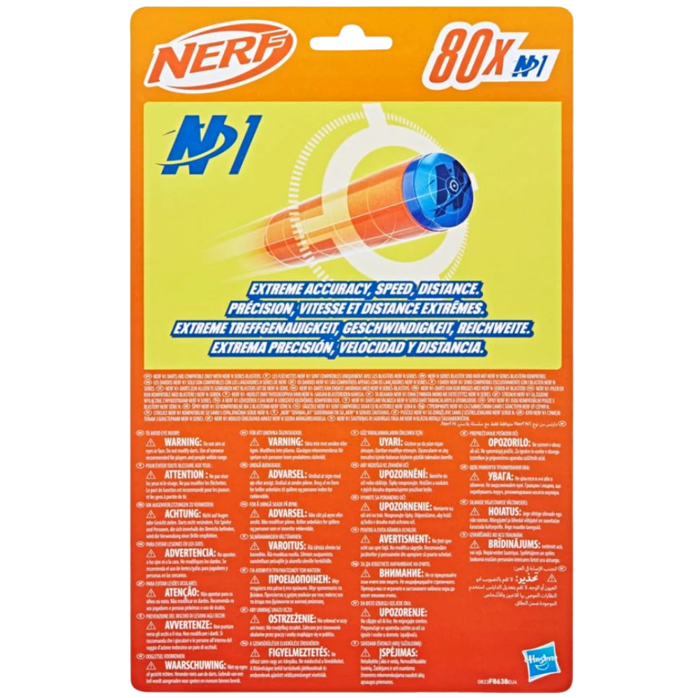 Nerf N1 80-Pack Dart Refill Pack Extra Foam Darts for Compatible Blasters Games Kids Play