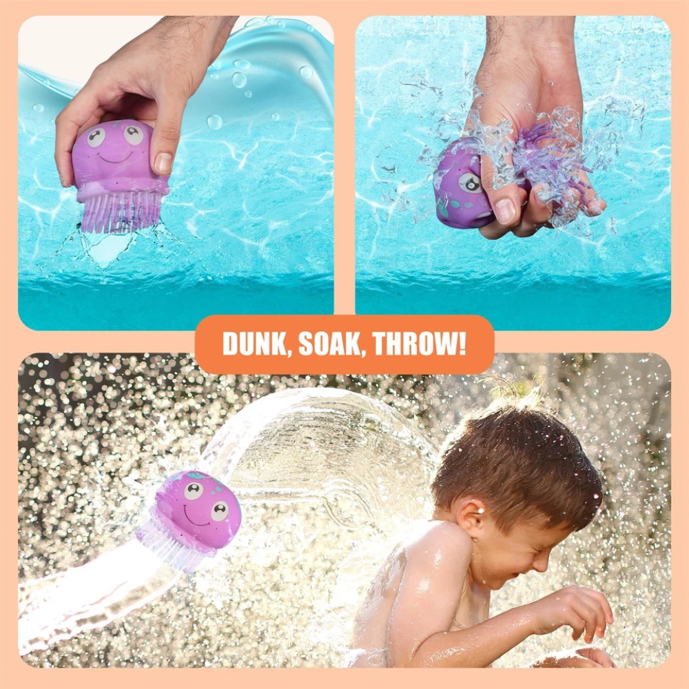 Water Absorbing Soft Flying Jellyfish Frisbee Toy for Swimming Pool Summer Target Game Fun