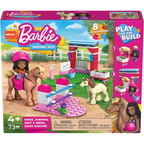 Mega Barbie Horse Jumping Building Set 68 Blocks with 1 Micro-Doll Creative Toy Set