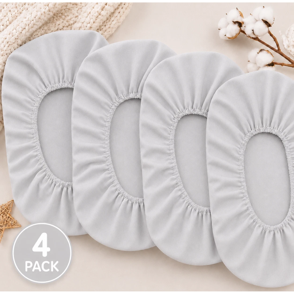 4 Pack 100% Cotton Jersey Fitted Sheets 75x30cm for Moses Basket Pram Bassinet