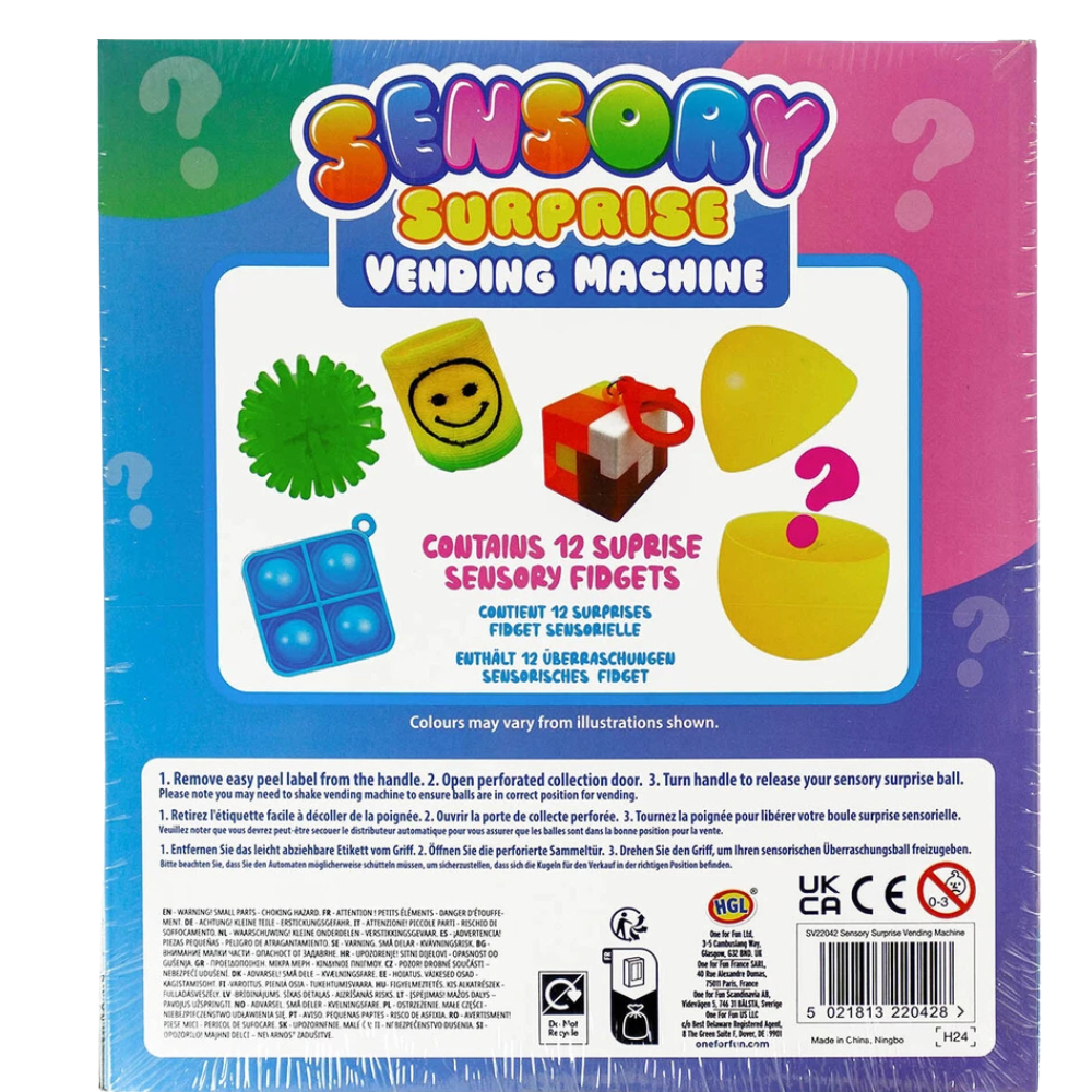 Sensory Surprise Vending Machine Fidget Toy with 12 Surprise Eggs for Kids Aged 3+