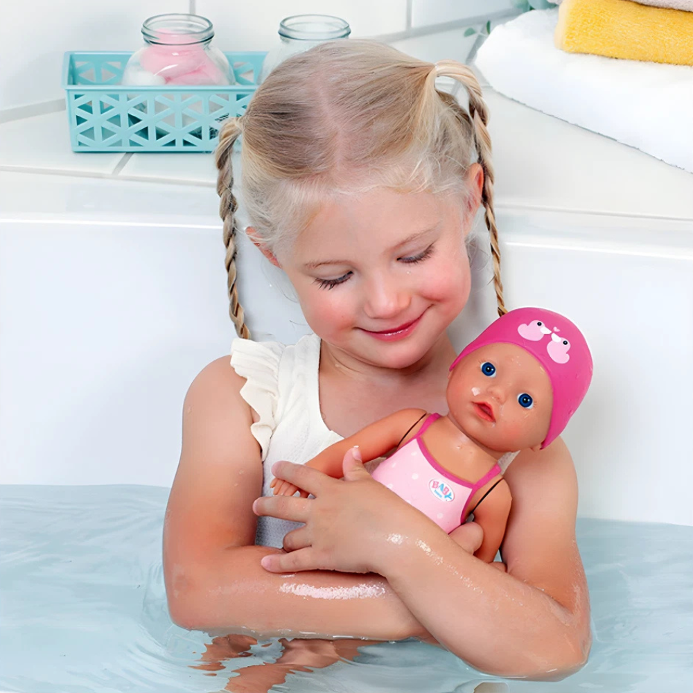 Baby Born My First Swim Girl Doll 30cm, Cute Swimming Baby Doll Toy for Kids Pretend Play