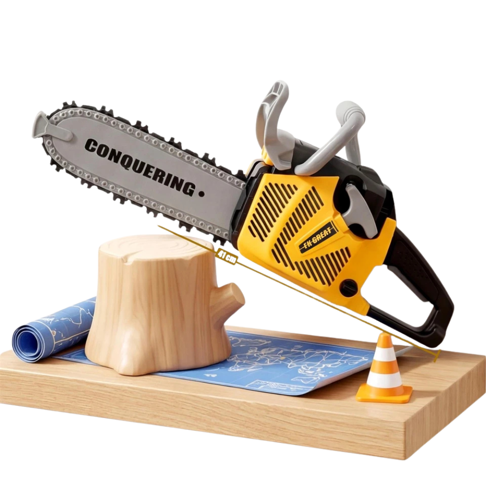 Kids Toy Chainsaw Battery Operated Outdoor Construction Pretend Play Lights Sounds