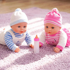 Twin Baby Dolls Girl Boy Bibi Twins Set 13-Inch Dolls with Magic Bottle Feeding Toy Set