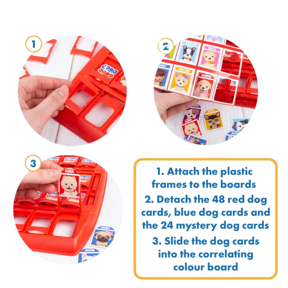 Kids Guess Who Dog Board Game 3+ Family Guessing Game by Abeec Fun Indoor Game Toy Set