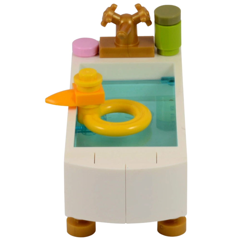 LEGO Bathroom Bath Tub with Rubber Duck Shampoo Soap Accessories City MOC Set Genuine