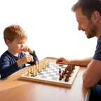 3 in 1 Wooden Board Game Set Chess Draughts Backgammon Folding Portable Strategy Games 3+