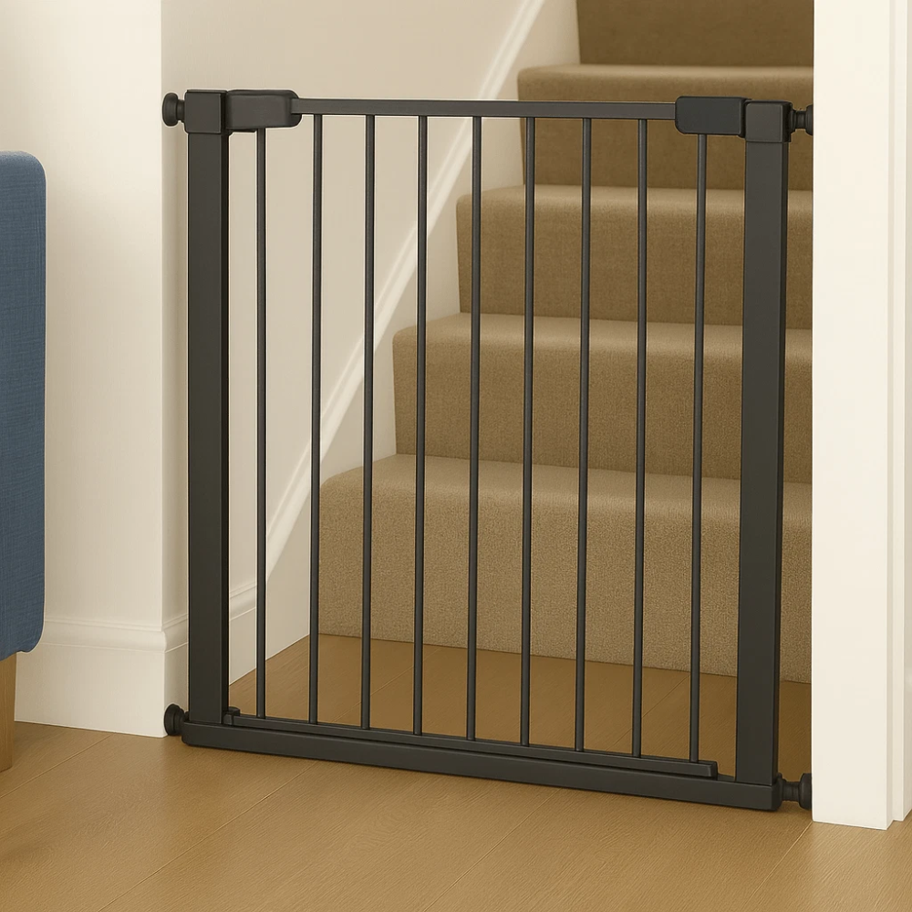 Fylo Baby Safety Stair Gate Pressure Fit Extra Wide Grey Child Pet Home Protection Gate