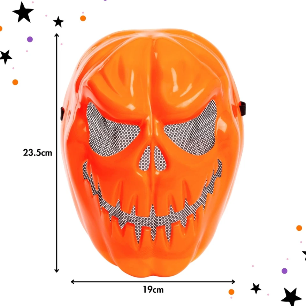 Halloween Pumpkin Mask Scary Orange Jack O Lantern Face Mask for Kids Adults Fancy Dress