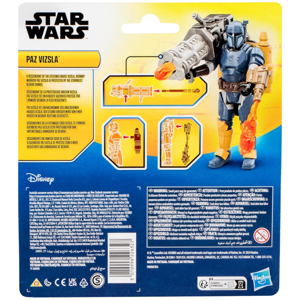 Star Wars Paz Vizsla Action Figure Set 4 Inch Mandalorian Warrior Toy for Kids Display Set