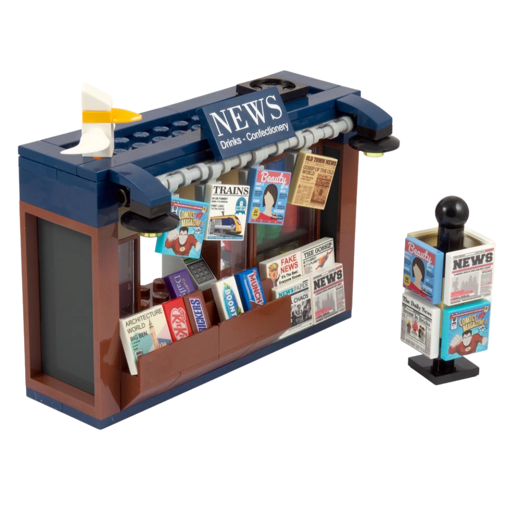 LEGO News Stand Newsagent Newspaper Magazine Confectionery Stall