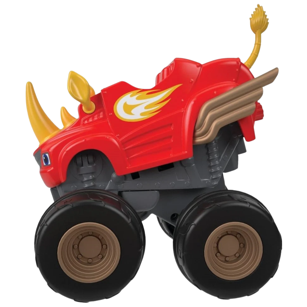 Blaze Monster Machines Rhino Slam Go Vehicle Fisher Price Red Monster Truck Racing Toy New