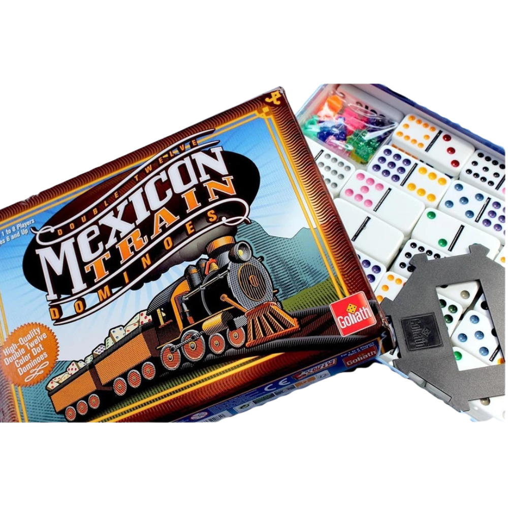 Mexican Train Dominoes Game Classic Family Strategy Board Game for 2–8 Players