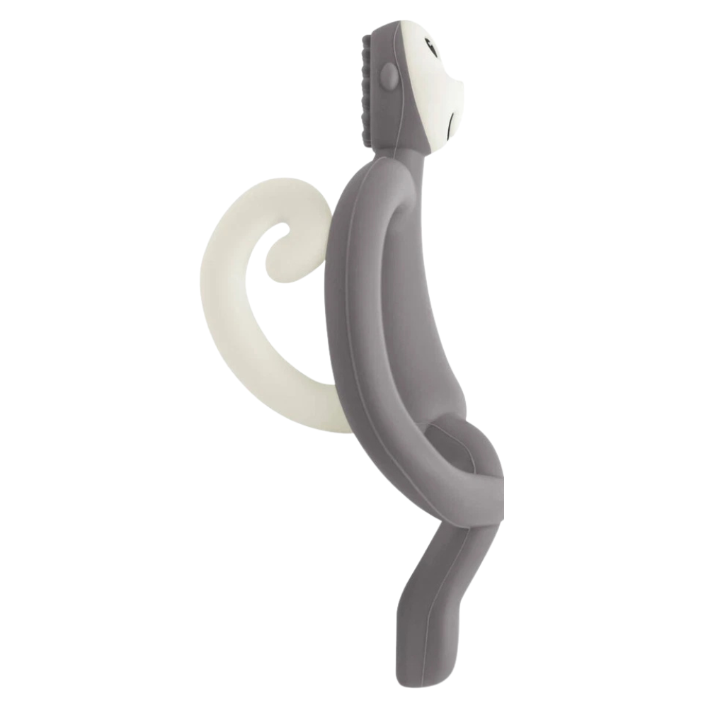 Matchstick Monkey Teething Toy Grey Baby Teether & Training Toothbrush for Babies 3m+