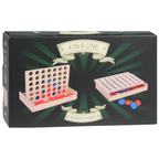 Four in a Line Wooden Board Game Classic Connect Four Strategy Travel Toy for 2 Players 3+