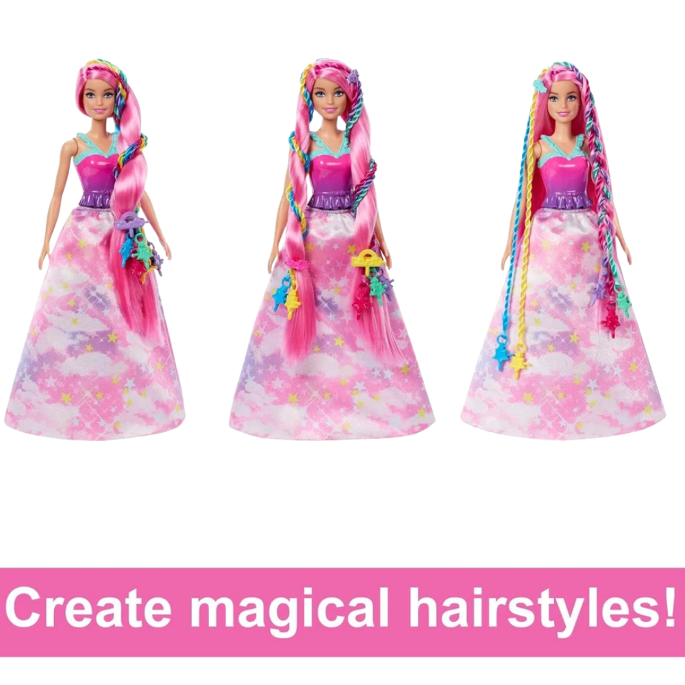 Barbie Dreamtopia Twist 'N Style Fantasy Braid Doll Rainbow Hair Accessories