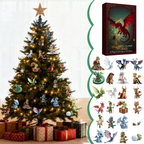 2026 Dragon Advent Calendar Box with 24 Acrylic Christmas Tree Ornaments for Xmas Holiday Decor