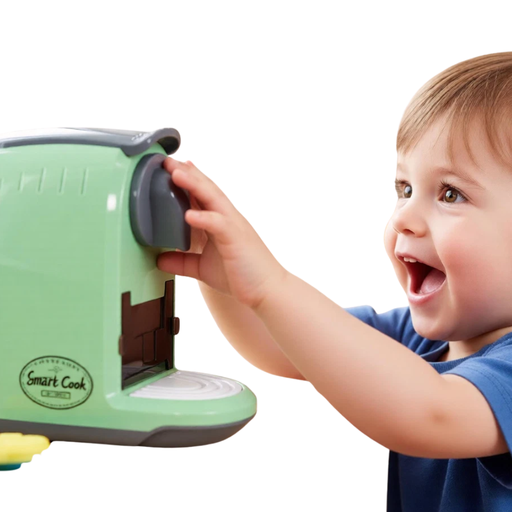 Kids Coffee Maker Roleplay Toy Set with Kitchen Machine Cash Register & Accessories