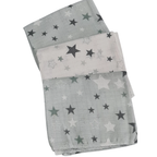 3 Pack Xl Large Printed Muslin Squares for Babies, Reusable 100% Cotton Nappy Cloths