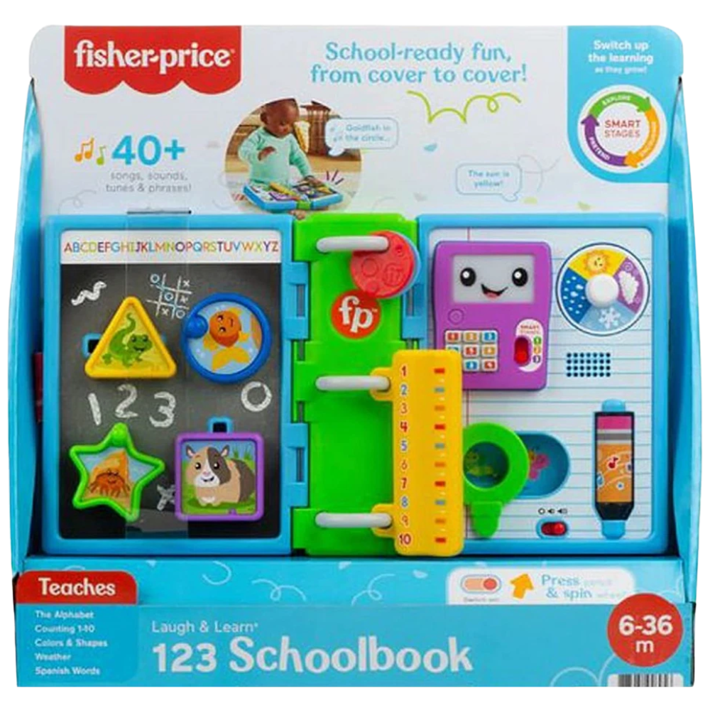 Fisher Price Laugh Learn 123 Schoolbook Electronic Activity Toy Lights Music Baby Learning