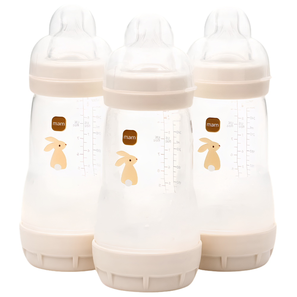 MAM Easy Start Anti-Colic Baby Bottles 260ml 3 Pack Newborn Feeding Bottles 2+ Months