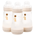 MAM Easy Start Anti-Colic Baby Bottles 260ml 3 Pack Newborn Feeding Bottles 2+ Months