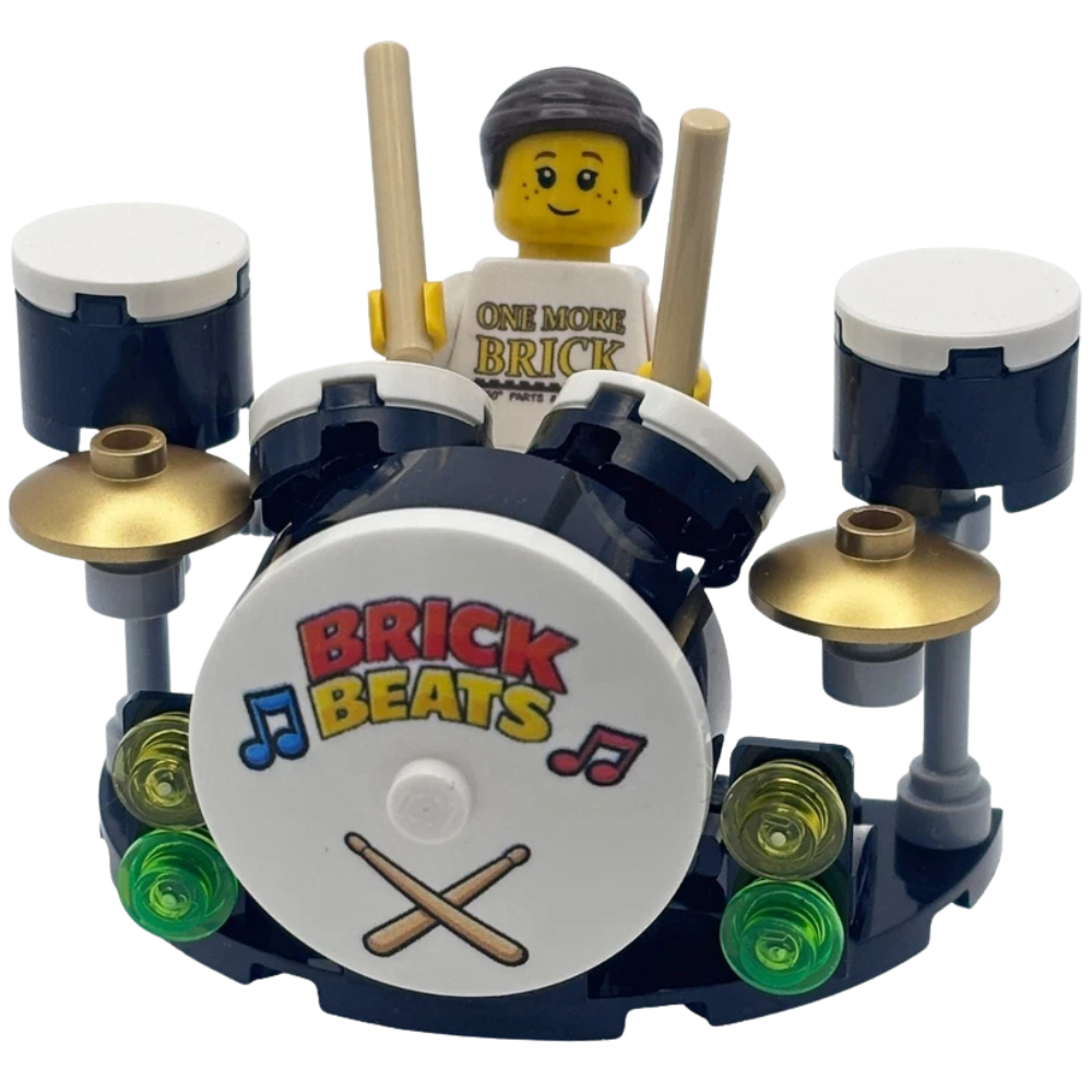 Lego Drum Kit Band Stage Set with Microphone Custom Model Made with Genuine Lego Parts