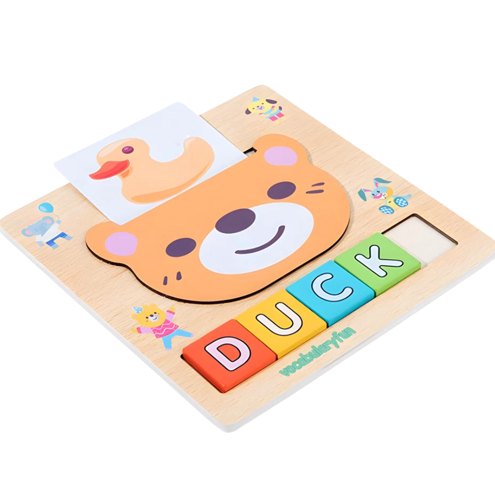 RLS Wooden 2-in-1 Jigsaw Puzzle and Matching Game for Kids with Letters, Numbers and Cards
