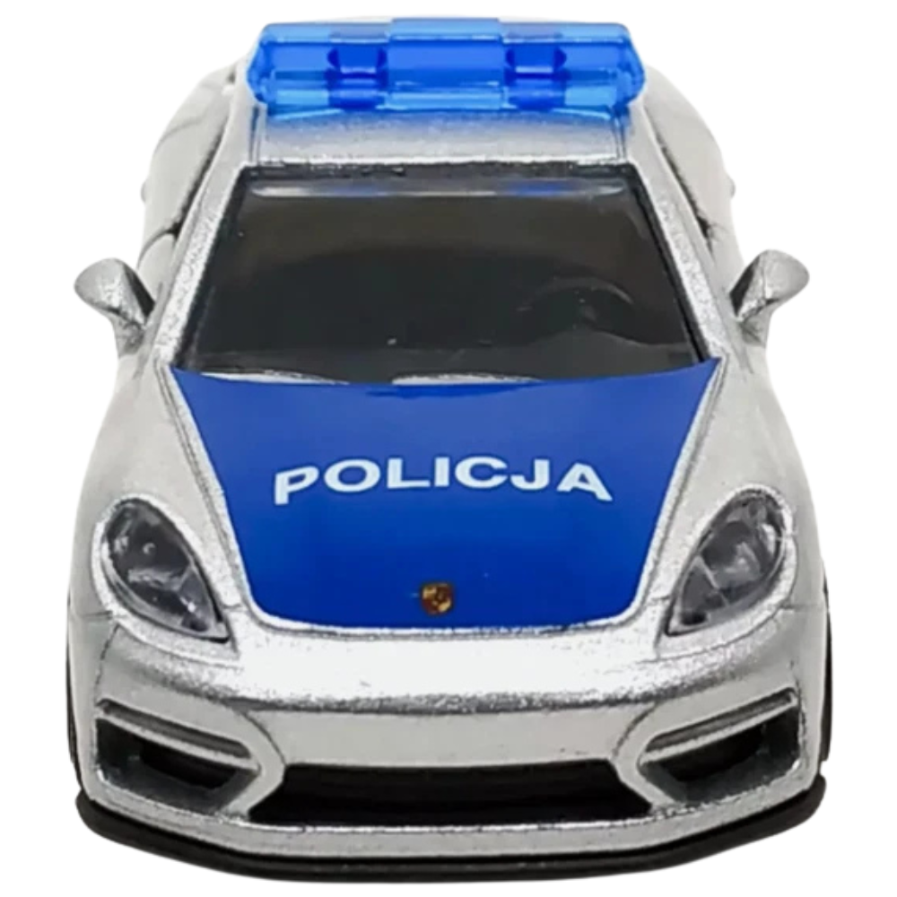 Majorette Porsche Panamera Turbo Polish Police SOS Diecast Car Model 1:64 Scale Toy Vehicle