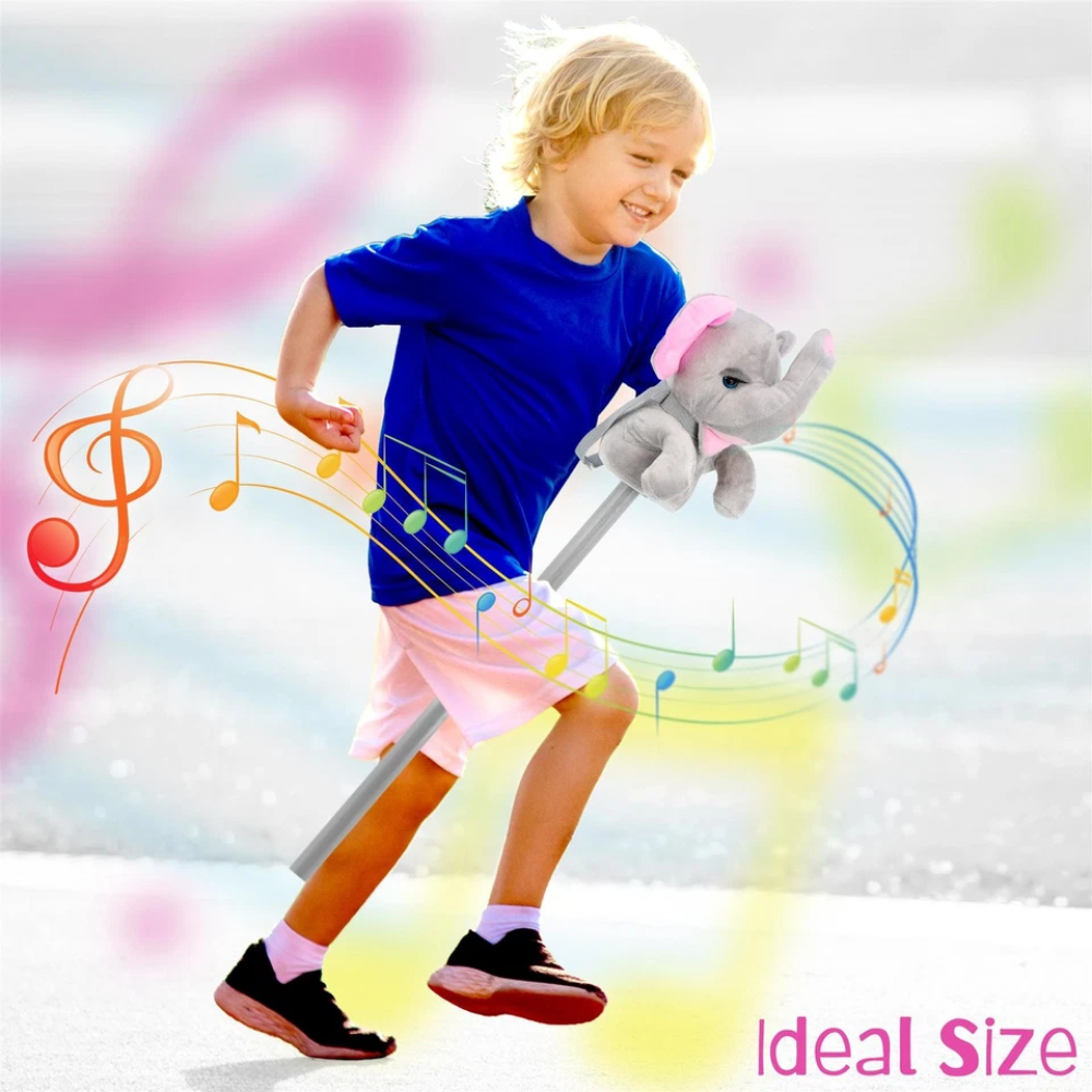 Kids Elephant Hobby Horse Toy with Sounds Children Ride-On Horse Toy for Girls & Boys