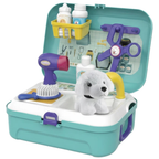 Pet Toy Pretend Dog Grooming Backpack Vet Play Set Gift for Kids and Children
