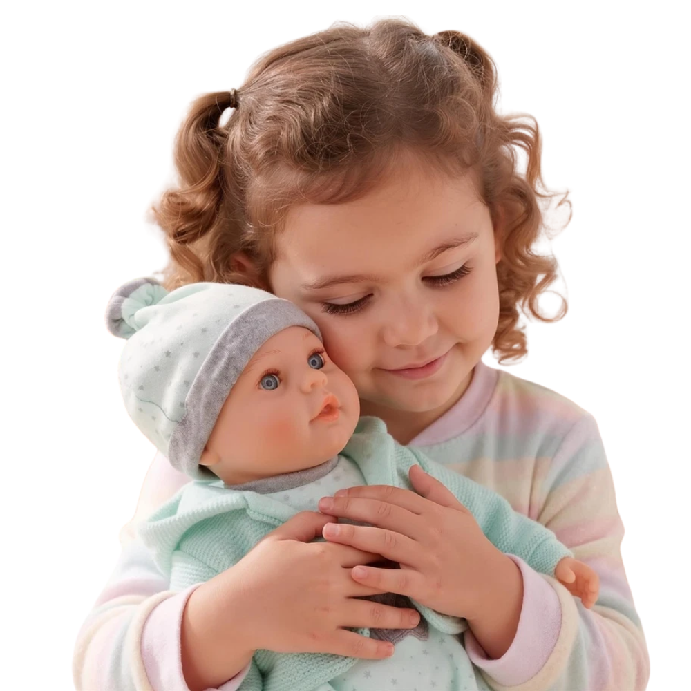 Bibi Doll Willow 18 Inch Baby Doll Girl Soft Body Toy Mint Green Outfit Sounds 3+ Gift Kids