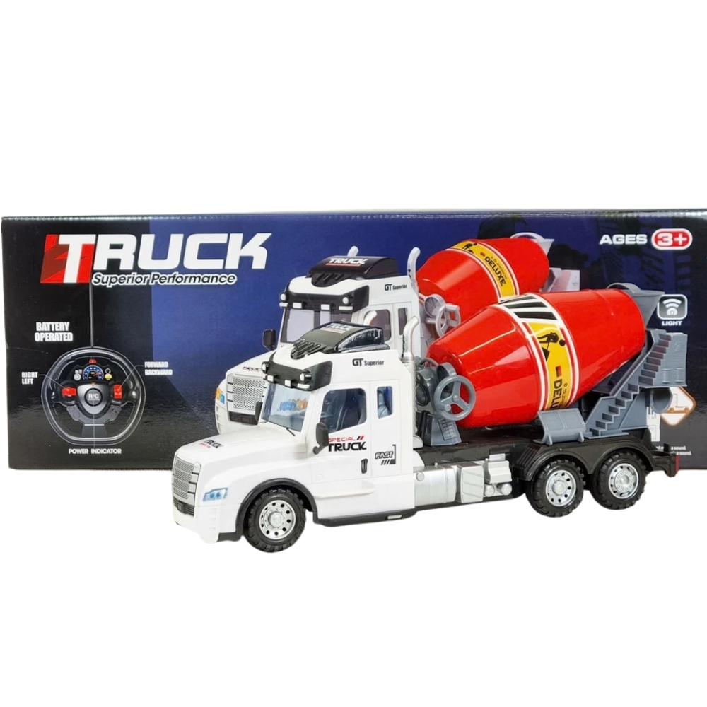 Remote Control Cement Mixer Truck RC 35cm Lights Sounds Working Drum Kids 3+