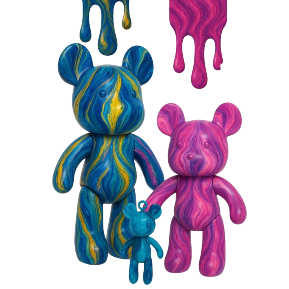 Abeec Marble Bear Family Pouring Craft Kit 3 Bears Painting Diy Art Set Kids Age 5+