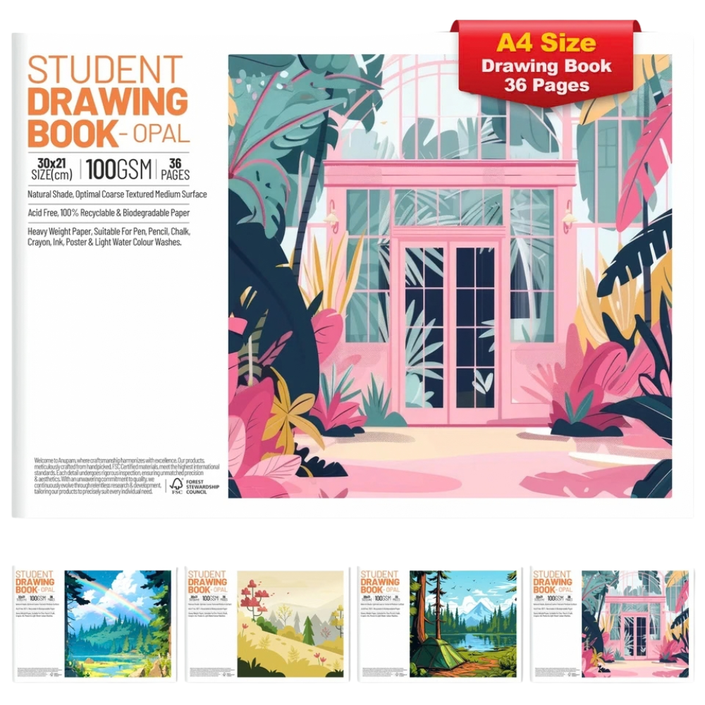 Children's A4 Drawing Sketch Pad 36 Pages Kids Art and Craft Paper Book for Creative Fun