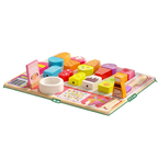 Kids Wooden Ice Cream Shop Set Toy Pretend Play Cafe Kitchen Set Cones Popsicles Fruits