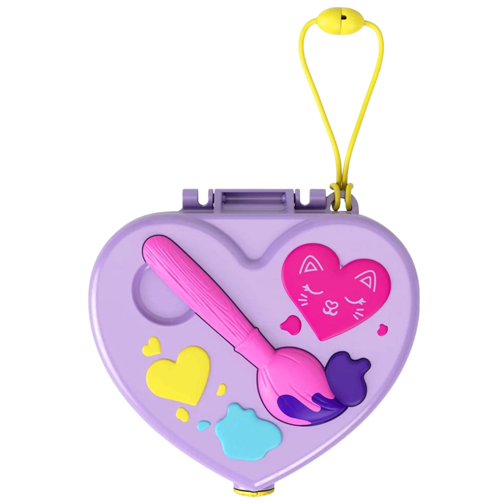Polly Pocket Shani Art Studio Compact Micro Dolls 12 Accessories Portable Creative Playset 4+