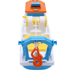 Toyland 40cm Colourful Fishing Boat Bath Water Toy with 4 Fish, Hook & Moving Doors Wheels
