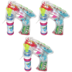 Pebble Hug Automatic Bubble Ray Gun Led Light Up Flashing Bubble Machine Kids Toy