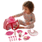 BiBi Doll Accessories Play Set 18 Pcs Carry Case Feeding Set Dummy & Potty