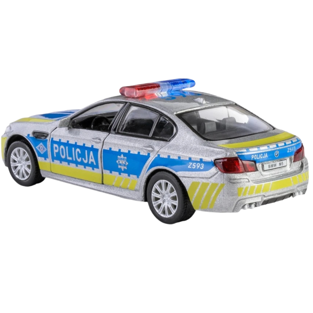 Daffi RMZ City BMW M5 Polish Police Car 1:34–1:39 Diecast Model Toy