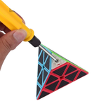 Speed Cube Puzzle Set with 3x3 Cube and Pyraminx Pyramid Carbon Fiber Sticker Design