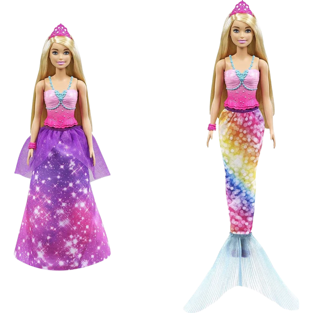 Barbie Dreamtopia Princess Doll with Mermaid Fashion Clothes Accessories Mattel Toy Set