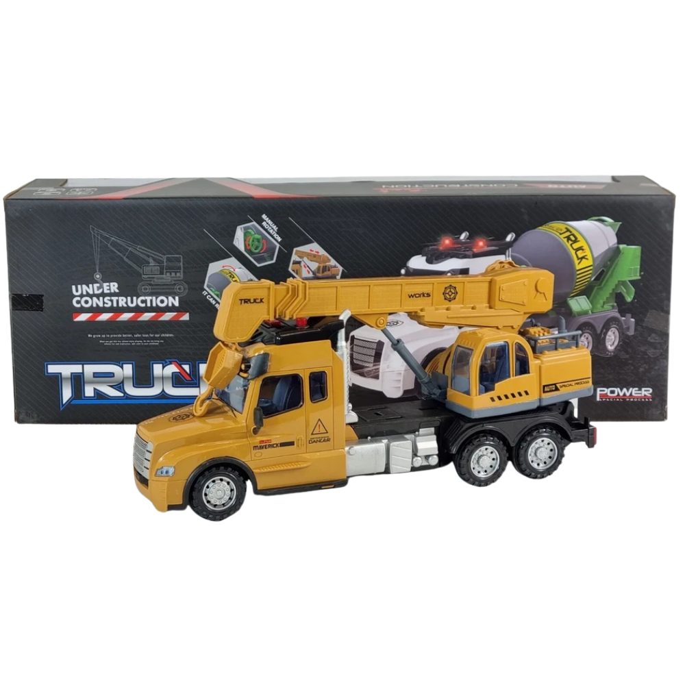 Remote Control Construction Crane Truck RC JCB Style 2.4GHz Working Lights Kids 6+