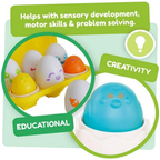 Tomy Toomies Hide N Squeak Eggs Shape Sorter Toy for Babies 6 Months+, 6 Colourful Eggs
