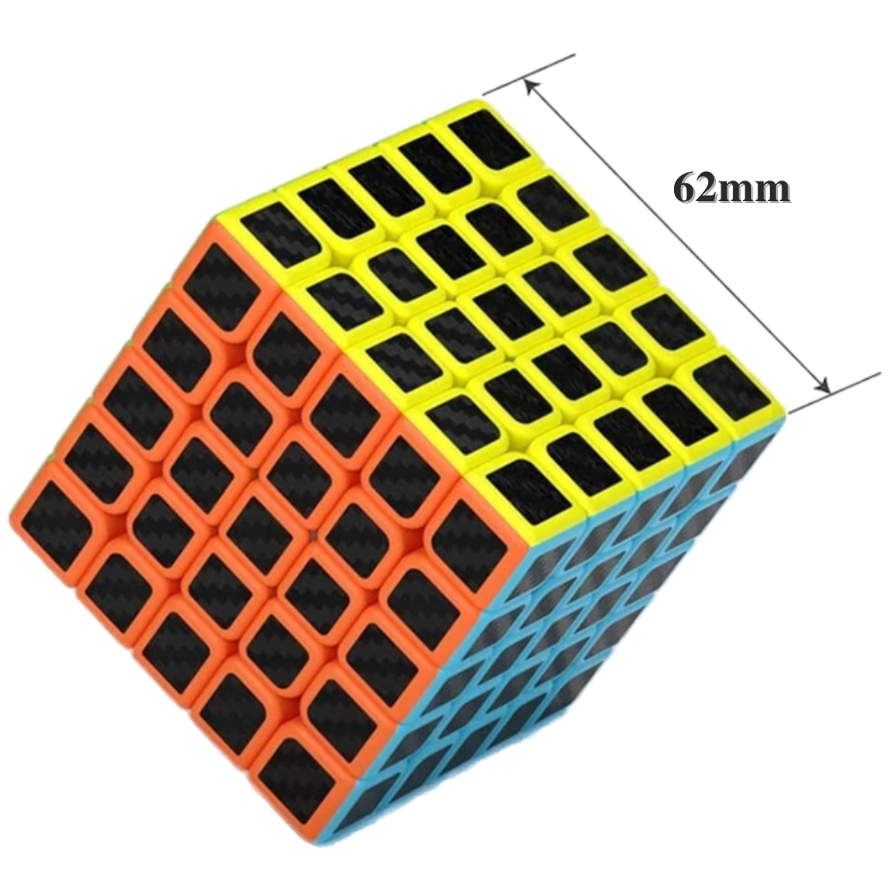 5x5 Speed Cube Puzzle Super-Durable Carbon Fiber Sticker Magic Cube with Vivid Colours
